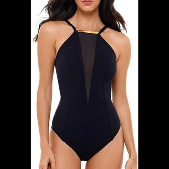 Amoressa Halter Miracle One Piece Swimsuit - Picture 1 of 10
